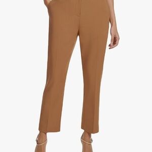 Calvin Klein Camel/ Tan Ankle-Length Cropped Pants High-Waisted